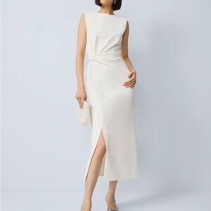 Ann Taylor Cream Midi Dress